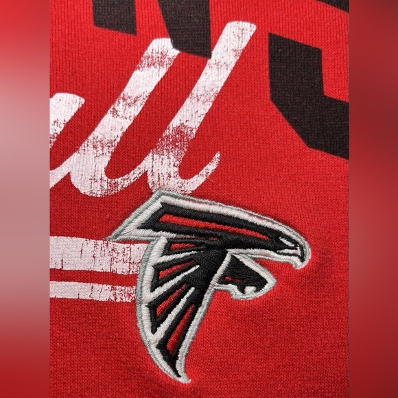 Atlanta Falcons Hoodie NFL Large Classic Hooded Full Zip Sweatshirt Red - Picture 4 of 8